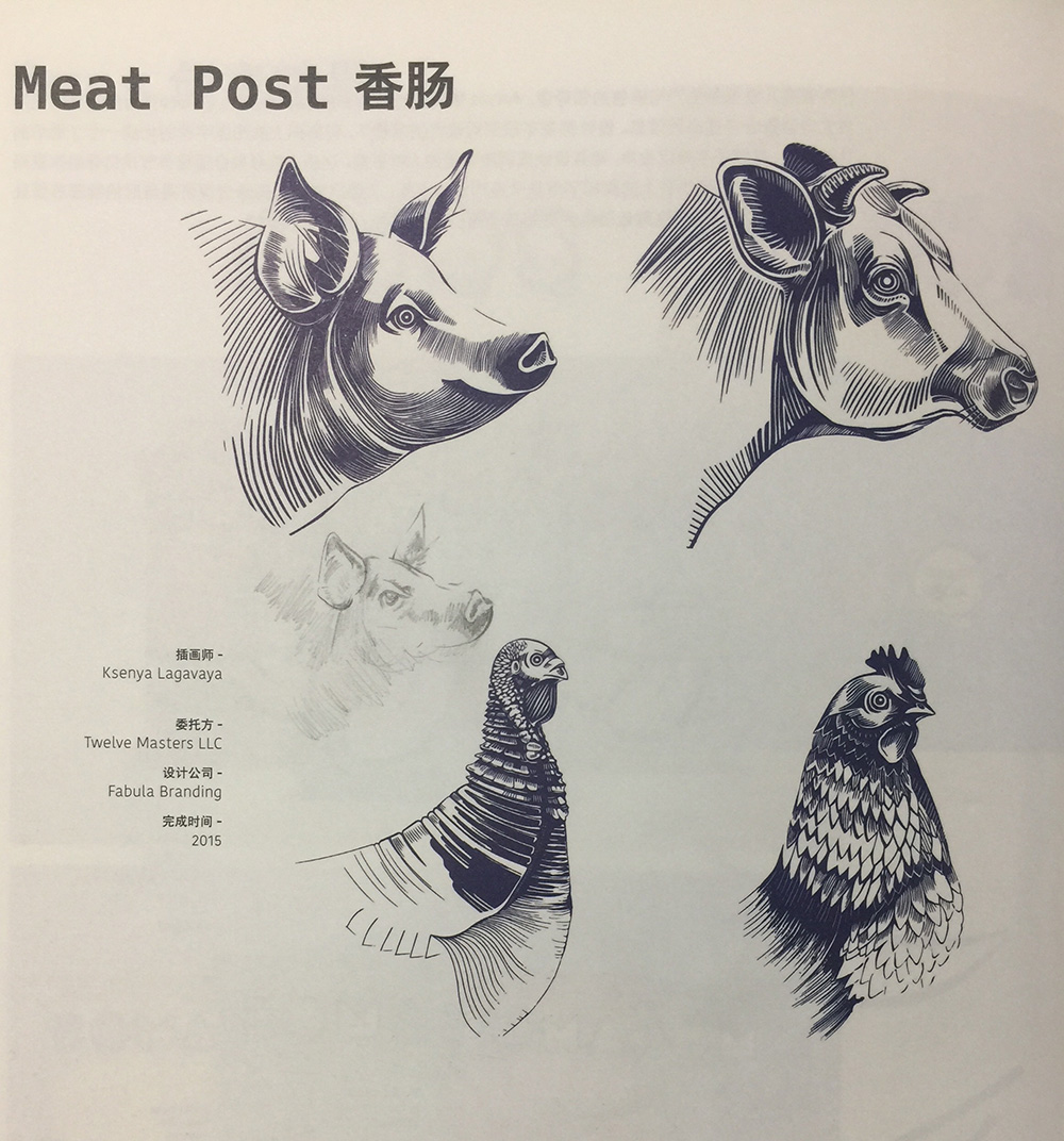 香腸包裝設計有豬肉、小牛肉、雞肉和火雞肉