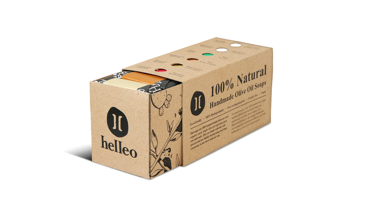 Helleo天然肥皂系列品牌包裝設計，六個肥皂，六個故事
