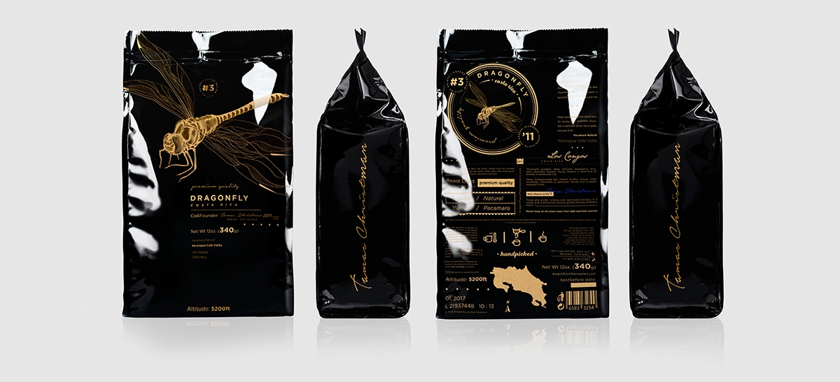 大自然的奇跡，蜻蜓主題的咖啡品牌包裝設(shè)計